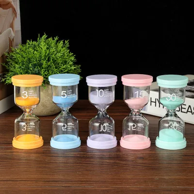 Factory Direct Sale Macaron-colored Glass Hourglass Timer, Children's Toy, Learning Ornament, Home Decoration, Birthday Gift