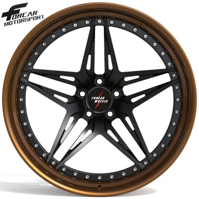 Customized Forged 2-pcs Concave Deep Lip Double Colors Best Price Aluminum T6061 18-24inch Alloy Wheel Rims
