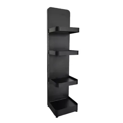 High-End 4-Layer Metal Display Stand Custom Steel Store Shelves for Bottles and Bathroom Products