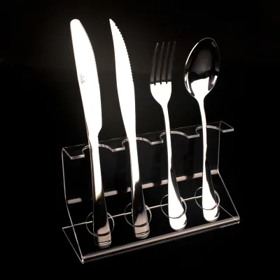 Restaurant Tableware Perspex Cutlery Acrylic Standee Custom Acrylic Display Holder Acrylic Knife Stand