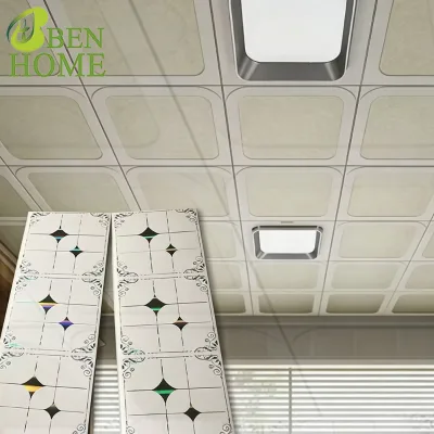 Pattern PVC Ceiling Board Square Plastic Vinyl False Ceiling Panel Moisture Proof PVC Cladding for Washroom Balcony