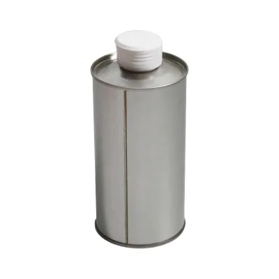 1L Round Metal Can with Threaded Top Metal Cans with Screw Lid for Cooking Oil