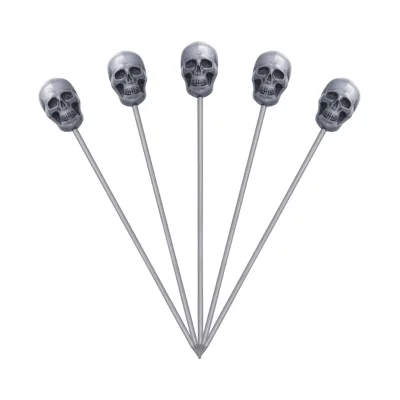 New Design Professional Stainless Steel Cocktail Picks Plum and Apple Fruit Picker Tool for Bar
