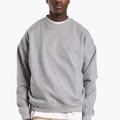 OEM Heavy 100% Cotton Men Sweatshirts Printing 3D Embroidery Custom Crewneck Sweatshirt Round Neck Sweater Regular Fit
