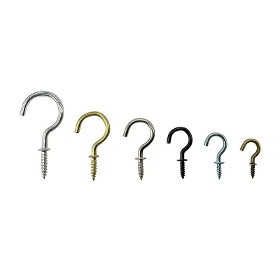 Exquisite Golden Color Long Threaded Cup Hook Durable Versatile Hanging Hardware Secure Attachment Alluring Hue Adds Elegance