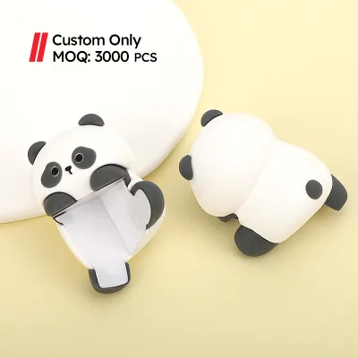 MOQ 3000Pcs Customized Novelty Panda Animal Shaped Silicone Table Corner Protector Baby Proofing Furniture Corner Guard