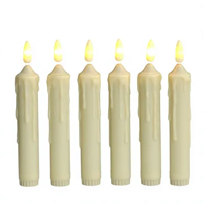 Thermal-powered LED Cross-border Electronic Candle Flowing Tears Long stem Warm White Plastic Realistic Christmas Decoration