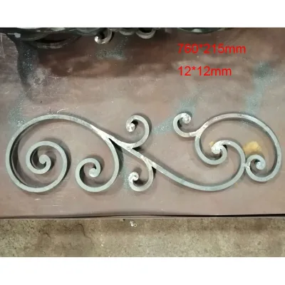 Modern Villa Outdoor Stair Parts Stamping Leave Design Decorative Forged Cast Steel Iron Components
