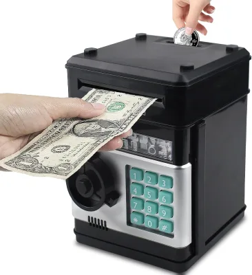 Electronic ATM Password Piggy Bank Cash Coin Can Auto Scroll Paper Money Saving Box Toys for Kids Christmas Birthday Gifts