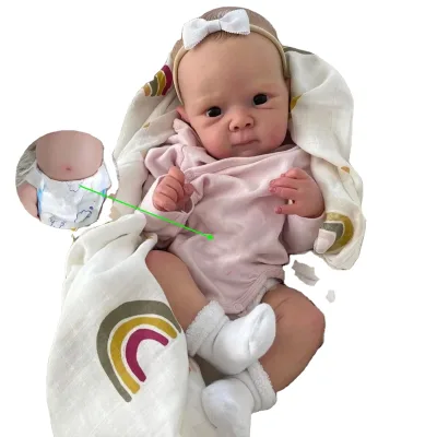Realistic 45cm Asleep Reborn Soft Silicone and Visible Veins Body Perfect Birthday Toys Dolls for Girl
