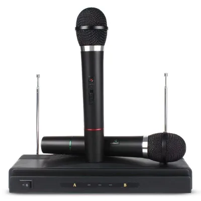 Wireless Dual Handheld Mics Dynamic Microphone Set One-to-Two Factory Direct Supply
