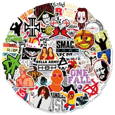 50Pcs Wrestling Sports Logo Decorative Graffiti Stickers for Car Decor Sticker