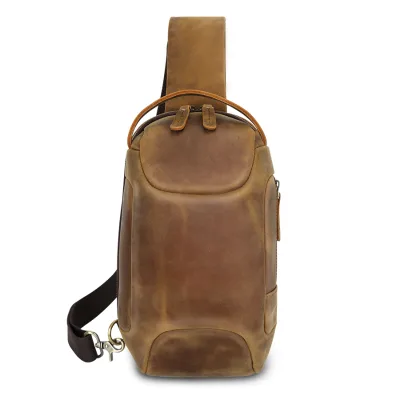 Vintage Outdoor Men Strap Pack Leather Bag Fashion Sling New Shoulder Men's Chest Bags for Men Waterproof