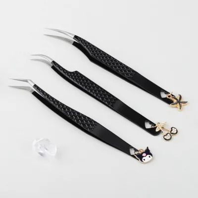 Stainless Steel Japanese Made Fiber Tip Tweezer Lash Applicator Diamond Tip Tweezers for Lash Extension