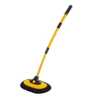 Adjustable Long Handle Chenille Velvet Car Wash Brush Multi-Angle Rotating Soft Plastic Cleaning for Car Detail Wheel Cleaning