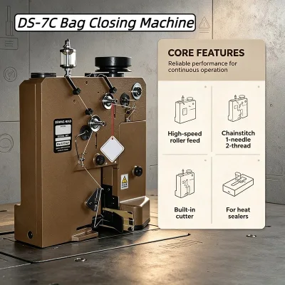 DS-7C Auto Thread Cutter Continuous Roller Feed Bag Closing Machine Head with Fixed Stitch Length 7.7mm
