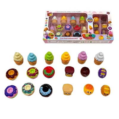 Hot Pretend Kitchen Wind up Toy Car Set 18pcs Donut Bread Ice Cream Mini Vehicles Kids Roleplay Fun Indoor Outdoor Wind up Toy