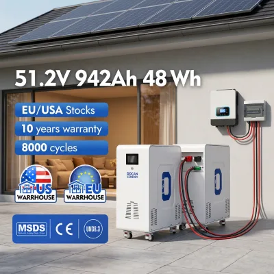 Plug & Play Solar Battery Docan 32kWh 48kWh 50kWh LiFePO4 Battery With Fire Extinguisher US Europe Stock 51.2V 628Ah 942Ah