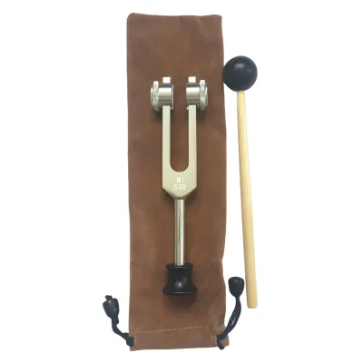 Hot Sell MI528 Weighted Tuning Fork Aluminum Alloy 528HZ Tuning Forks Gift Hammer Wipe Cloth Accept Customize Chakra