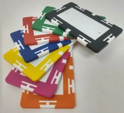 Casino Custom Rectangular Poker Chips with Both Sides Printed in Full Color