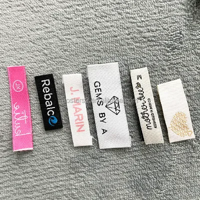High Quality Cotton Neck Label Woven Size Label Custom Woven Labels for Clothing