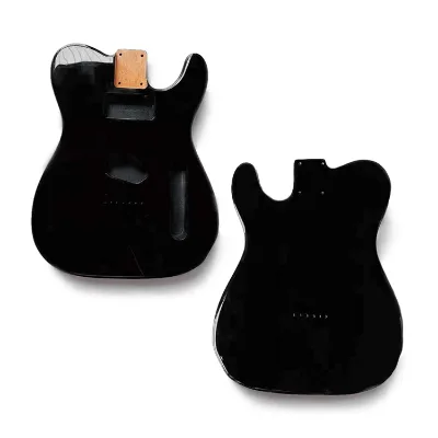 Custom-made electric guitar body made of black poplar wood at a low price. ST-shaped DIY electric guitar.