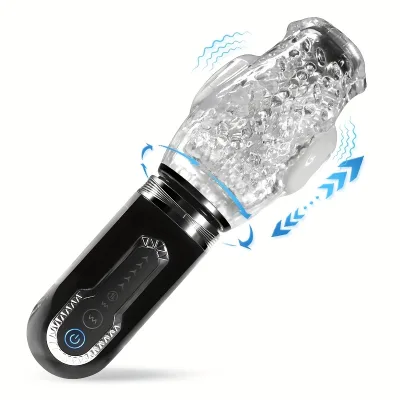 Rose Penis Glans Exerciser Dual Motor 7-Speed Vibration Waterproof USB Rechargeable Transparent Sleeve Rotating Masturbator