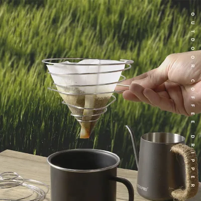 Coffee Filter Dripper Stainless Steel Coffee Filter with 40pcs Paper Filter