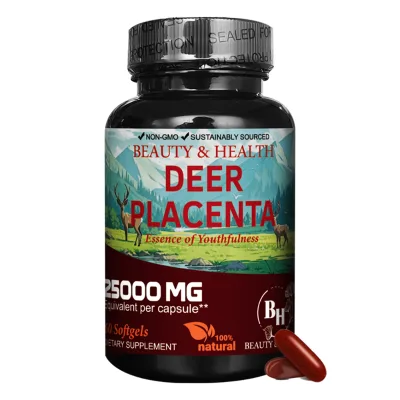 OEM/ODM Vegan Deer Placenta Softgel Capsules Hair Skin Nails Multivitamin Supplement for Women Animal Extract Product