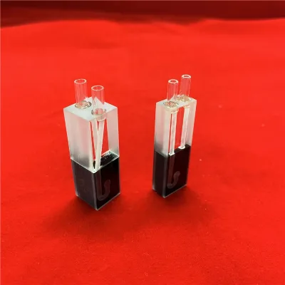 Quartz Glass Flow Cuvette Optical Analysis of Four-way Flow Colorimetric Dish Spectra