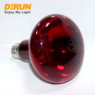 High Wattage 125W 150W 175W 250W Quartz Glass Surface Anti-explosion R125 Full Roasted Red Infrared Bulb Incandescent Bulb