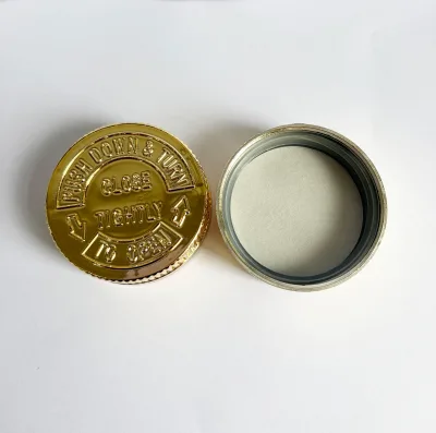 38MM 38/400 Shiny Metallic Gold CRC Lid with Heat Induction Seal Liner