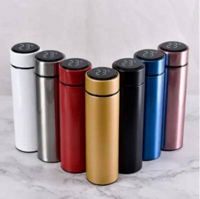 Hot Selling Custom Logo Travel Mug Smart Water Bottles LED Temperature Stainless Steel Water Bottle