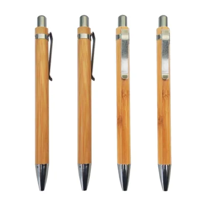 Recycled Click Eco Friendly Bamboo Pens With High Quality Personalized Promotional Wood Custom Logo Ballpoint Ball Point Gift