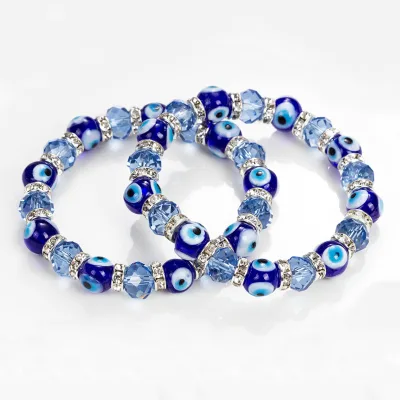 Hot Sale Evil Eyes Glass Bead Bracelet Simplicity Blue Hot Sale Glass Bead Bracelet Wholesale
