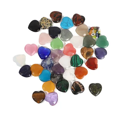 2026 Natural Pink Crystal Amethyst Jewelry Carved Dropshipping Gift Decoration 2cm Heart-Shaped Gemstone