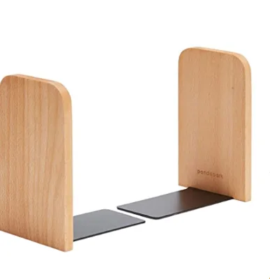 Non-Slip Wooden Bookshelf Wooden Bookends Wood Book Ends for Shelves