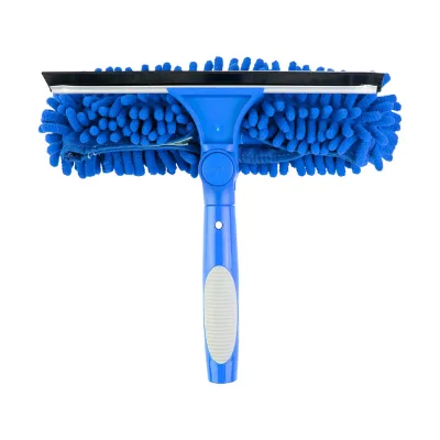 Rotating Telescopic Long Handle Window Glass Cleaning Double Sided Telescopic Squeegee, Window Brush for Pole