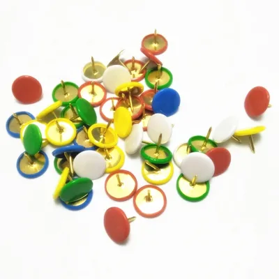 Wholesale Customization Anti-rust Steel Tip Golden Thumbtacks for Cork Board with Color Box Package Office School