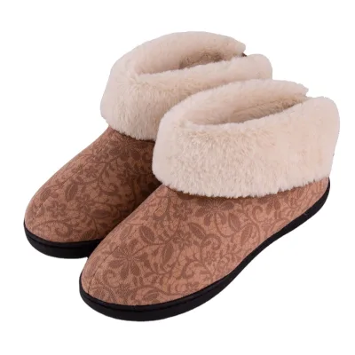 Women's and Girls Fur House Winter Autumn Microsuede Flat Super Soft Bootie with Plush Lining and TPR Indoor/Outdoor Sole