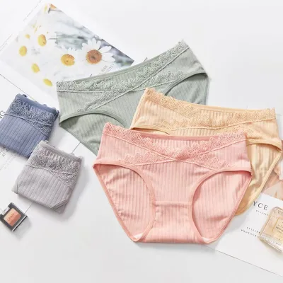 High Quality Low Waist Cotton Underwear Large Size U-shaped Belly Support Plus Size Panties Cotton Pregnancy Briefs