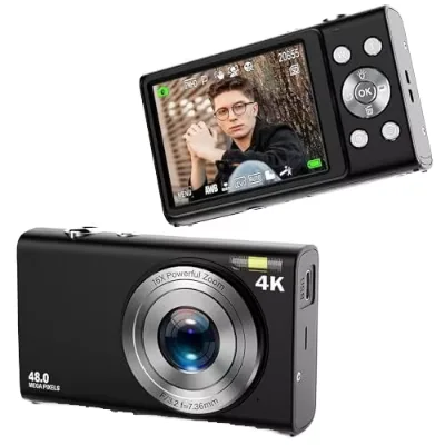 48 Mega Pixels 4K Video Camera Portable Resolution Birthday Gifts Digital Mini Camera Shockproof Camera 2.88 Inch IPS Screen