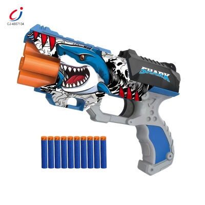 Chengji Revolver Toy Gun Soft Bullet Four Fired Shooting Game Plastic Foam Shooting Gun Toy Guns Soft Bullets