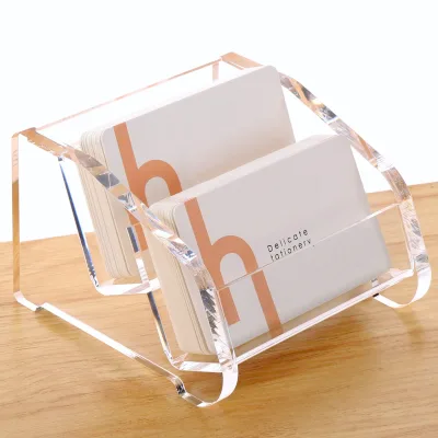 High Quality Clear Acrylic Removable Business Card Holder Box with Dustproof Cover Desktop Office Display Easy Access Storage