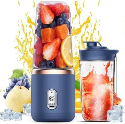 Portable Stainless Steel Juicer Blender 400ml USB Rechargeable 6 Blades RV Hotel English 420ml
