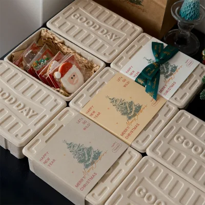 Biodegradable Pulp Minimalist Customizable Gift Box for Coffee Cups Chocolate Handmade Soap Packaging-Eco-Friendly