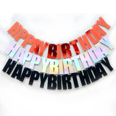 Happy Birthday Lettar Banner First Boy Girl Party Decoration Adult Kids Baby My 1st One Year Paper Garland