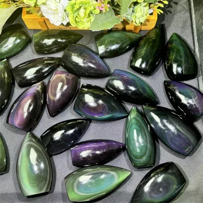 High Quality Crystal Ornaments Rainbow Obsidian Ornaments  Natural Rainbow Obsidian for Sale