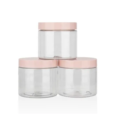 Wholesale Empty Cosmetic Plastic Container 100g 150g 200g Custom Capacity Clear PET Skin Care Body Butter Face Cream Jar Screw