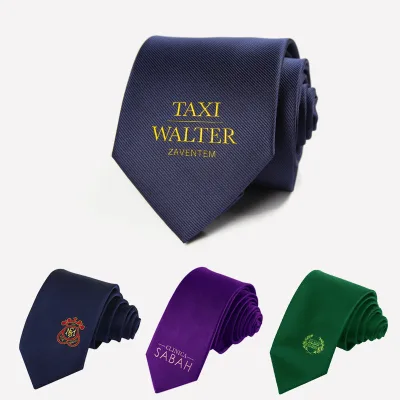 Handmade Solid Polyester Men's Neckties Customized Logo and Color Personal Uniform Striped Pattern Ties